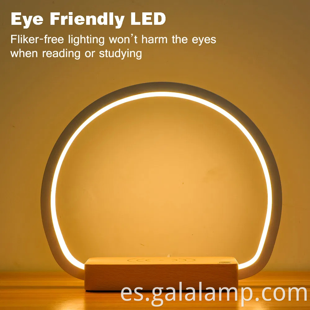 Lámpara de noche moderna del sensor táctil con cargador inalámbrico y puerto USB